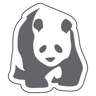 Realistic Giant Panda Sticker (Grey)